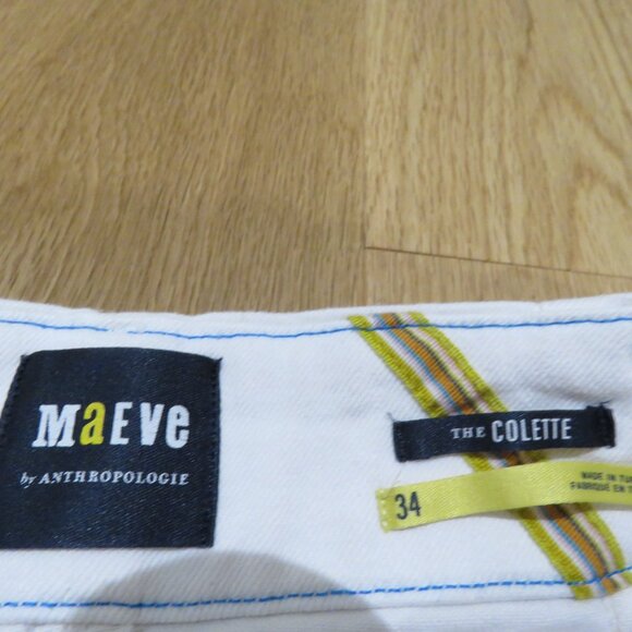 ANTHROPOLOGIE The Colette Shorts by Maeve: Denim Edition in White Preppy Sailor - Picture 12 of 13
